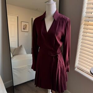 Jason Wu Burgundy Long Sleeve Dress